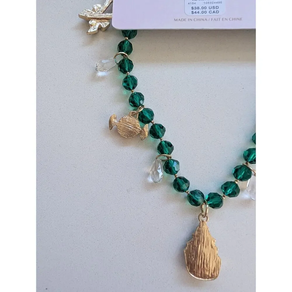 NWT Anthropologie Icon Pearl Bag Charm Green